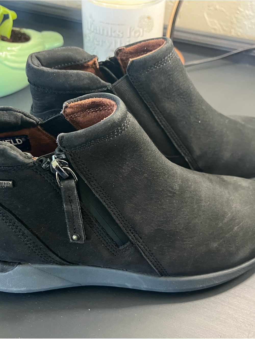 Black Women's Ankle Booties - Comfort Slip-On Side Zip